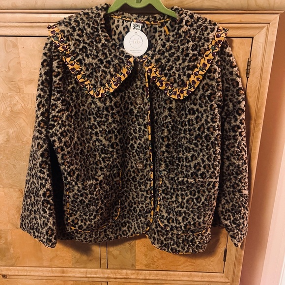 Ivy Jane Leopard Print Jacket with Yellow Accents - Picture 2 of 6